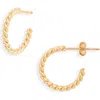 Sterling Forever Twisted Rope Hoop Earrings In Gold