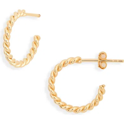 Sterling Forever Twisted Rope Hoop Earrings In Gold