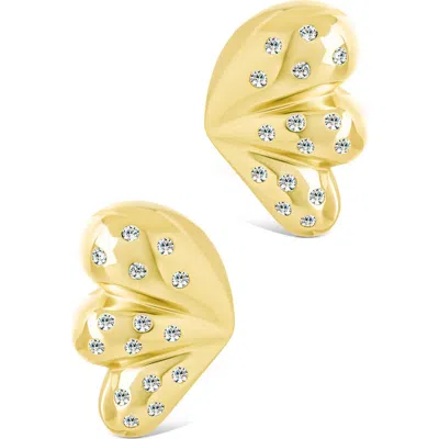 Sterling Forever Twyla Cubic Zirconia Winged Stud Earring In Gold