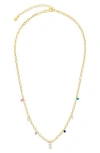 Sterling Forever Ula Charm Necklace In Gold