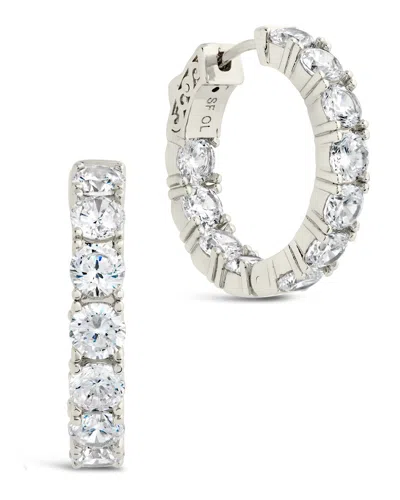 Sterling Forever Valerie Cz Celebration Hoop Earrings In Silver
