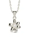 Sterling Forever Vallie Pearl Blossom Pendant Necklace In Silver