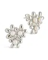 Sterling Forever Vallie Cultured Pearl Stud Earrings In Metallic