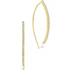 Sterling Forever Vanessa Delicate Pavé Cubic Zirconia Threader Earrings In Gold