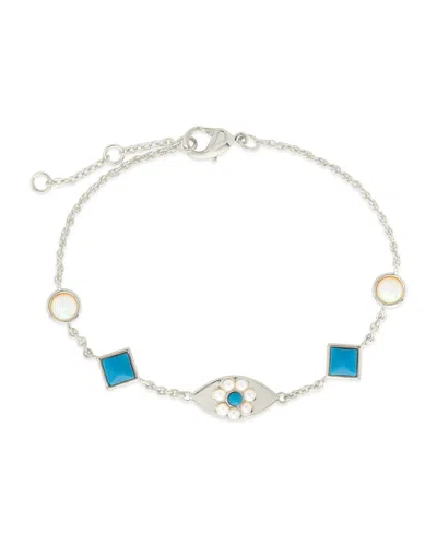 Sterling Forever Varuna Evil Eye Bracelet In Silver