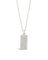 Sterling Forever Vaylen Cz Rectangular Pendant Necklace In Silver