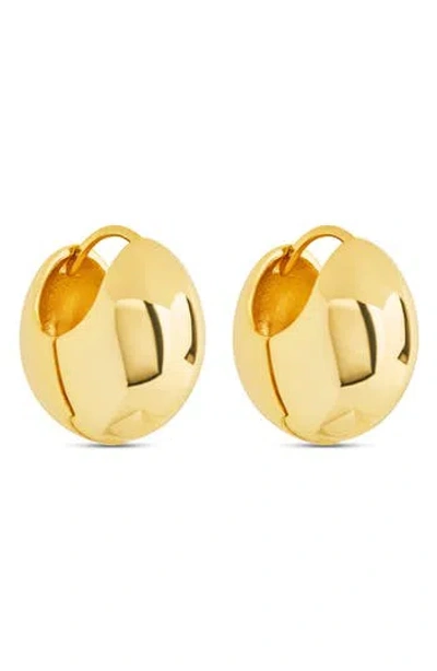 Sterling Forever Verona Micro Chunky Hoop Earrings In Gold