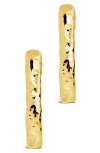 Sterling Forever Veronica Textured Hoop Earrings In Gold