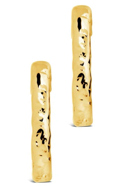 Sterling Forever Veronica Textured Hoop Earrings In Gold