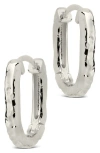 Sterling Forever Veronica Textured Hoop Earrings In Silver