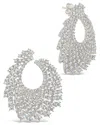 Sterling Forever Viola Cz Statement Stud Earrings In Silver