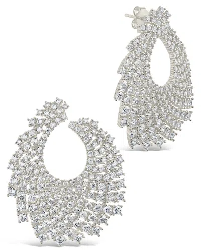 Sterling Forever Viola Cz Statement Stud Earrings In Silver