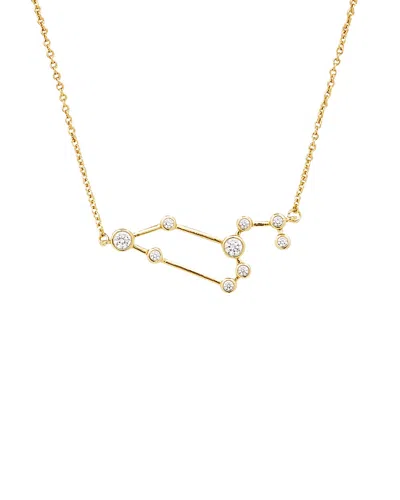Sterling Forever When Stars Align Constellation Sign 14k Plated Cz Necklace In Gold