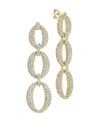 Sterling Forever Whitney Cz Chain Drop Earrings In Gold