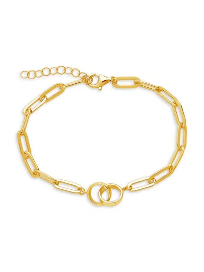 Sterling Forever Women's 14k Gold Vermeil Interlocking Circles Chain Link Bracelet
