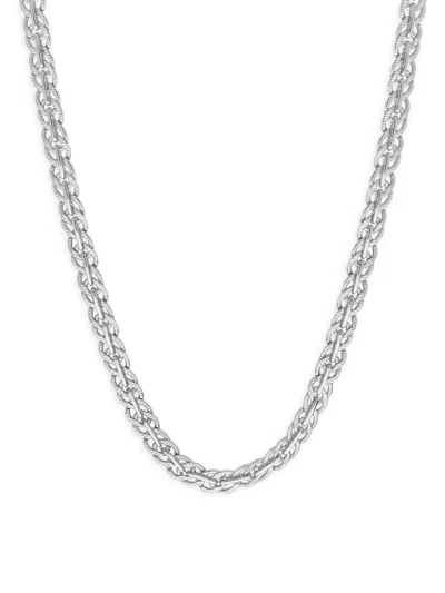 Sterling Forever Women's 14k Goldplated 16" Hammered Curb Chain Necklace In White