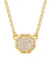 Sterling Forever Women's 14k Goldplated & Cubic Zirconia Rose Petal Pendant Necklace/18" In Rose