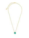 Sterling Forever Women's 14k Goldplated & Faux Turquoise Necklace In Turquoise