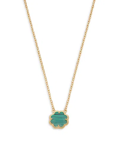 Sterling Forever Women's 14k Goldplated & Malachite Pendant Necklace In Neutral
