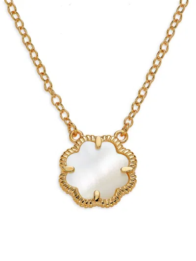 Sterling Forever Women's 14k Goldplated & Mother-of-pearl Clover Pendant Necklace In Metal