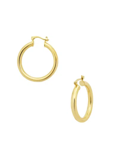 Sterling Forever Women's 14k Goldplated Brass Hoop Earrings