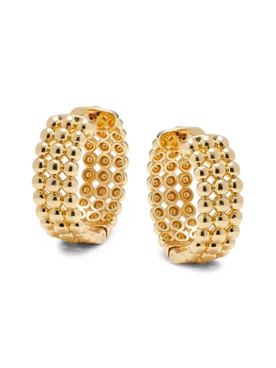 Sterling Forever Women's 14k Goldplated Bubble Row Hoop Earrings In Brass