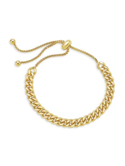 Sterling Forever Women's 14k Goldplated Chain Link Bolo Bracelet In Brass