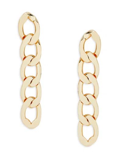 Sterling Forever Women's 14k Goldplated Flat Link Drop Earrings In Brass