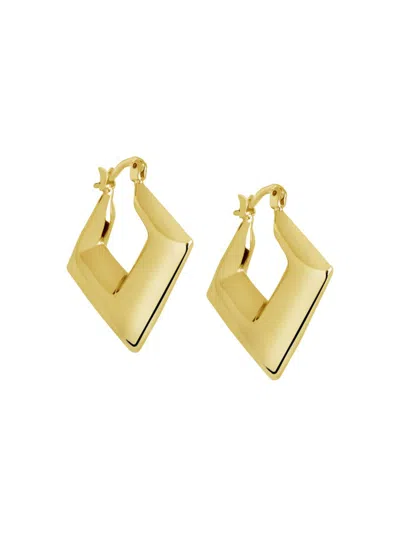 Sterling Forever Women's 14k Goldplated Geometric Hoop Earrings In Brass