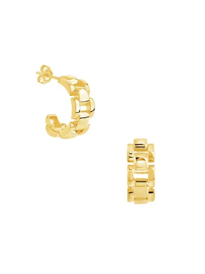 Sterling Forever Women's 14k Goldplated Huggie Earrings In Brass