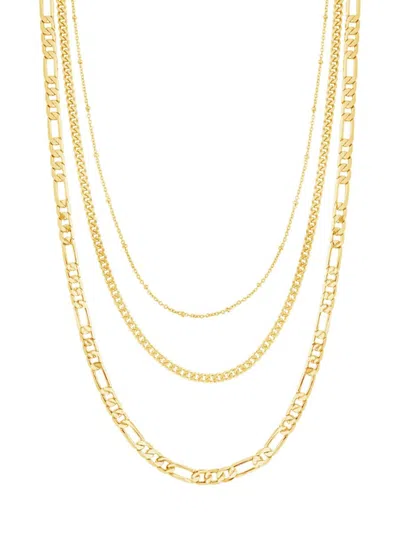 Sterling Forever Women's 14k Goldplated Layered Chain Necklace In Brass