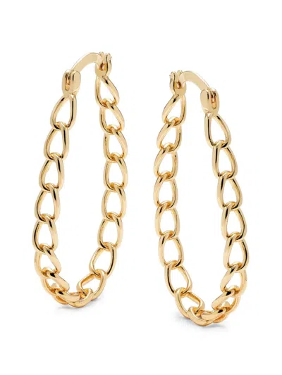 Sterling Forever Women's 14k Goldplated Link Chain Hoop Earrings In Brass