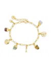 Sterling Forever Women's 14k Goldplated Multi Charm Bracelet In Red