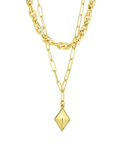 Sterling Forever Women's 14k Goldplated Multi-layer Necklace In Brass