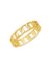STERLING FOREVER WOMEN'S 14K GOLDPLATED STERLING SILVER THIN CURB CHAIN RING