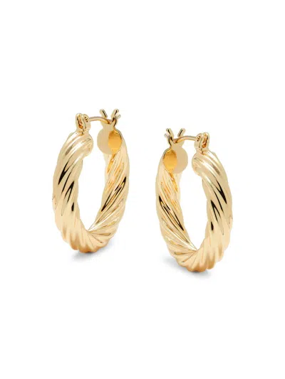 Sterling Forever Women's 14k Goldplated Twist Hoop Earrings In Brass
