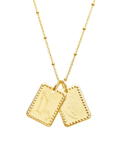 Sterling Forever Women's 14k Goldplated Zodiac Pendant Necklace In Brass