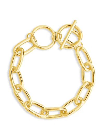 Sterling Forever Women's 14k Yellow Goldtone Linked Toggle Bracelet