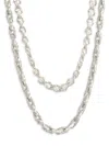 Sterling Forever Amedea Layered Necklace In Grey