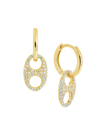 Sterling Forever Women's Avery Cubic Zirconia Hoop Earrings In Goldtone