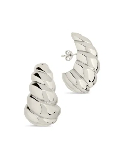 Sterling Forever Women's Bobine 14k Goldplated Stud Earrings In Silvertone