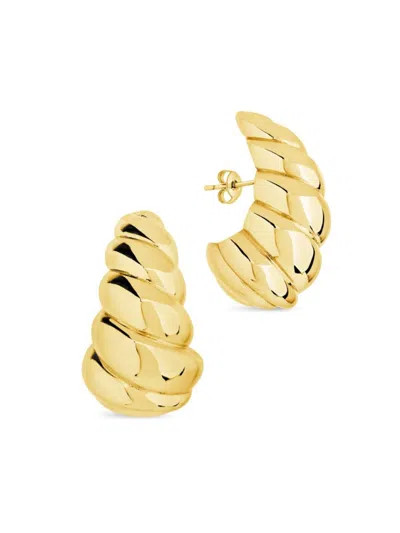 Sterling Forever Women's Bobine 14k Goldplated Stud Earrings In Yellow Goldtone