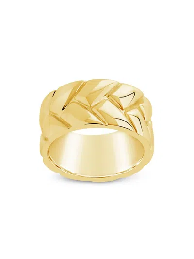 Sterling Forever Women's Cameron Braided Band Ring In Yellow