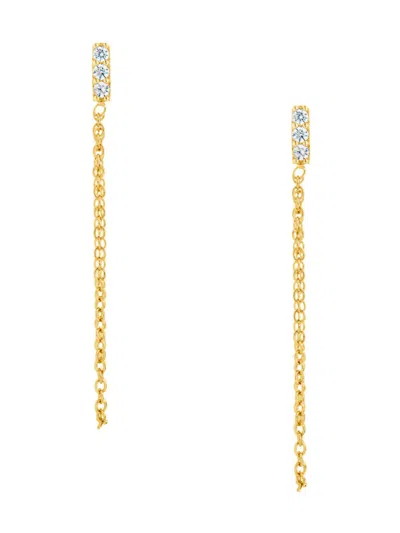 Sterling Forever Women's Chelsea 14k Goldplated & Cubic Zirconia Front To Back Earrings In Brass