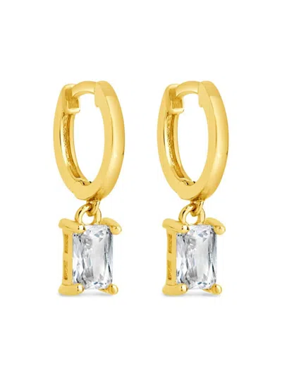Sterling Forever Women's Cirilla 14k Goldplated & Cubic Zirconia Huggie Earrings In Brass