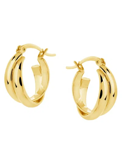 Sterling Forever Women's Claire 14k Goldplated Stainless Steel Hoop Earrings In Neutral
