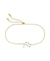 Sterling Forever 14k Plated Cz Constellation Bolo Bracelet In Gold