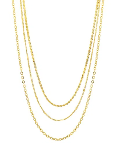 STERLING FOREVER WOMEN'S DAINTY 14K GOLDPLATED MULTI-LAYER CHAIN NECKLACE