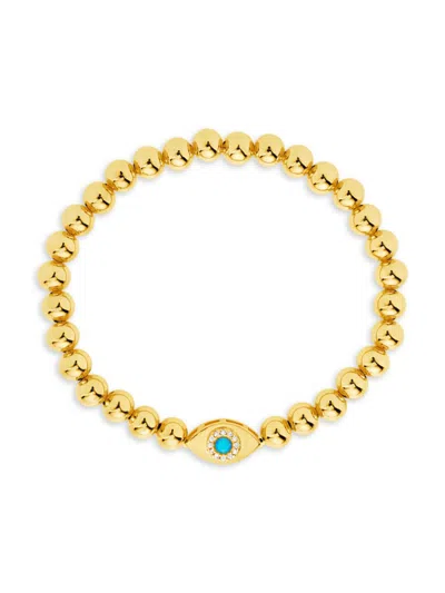 Sterling Forever Women's Davey Cubic Zirconia & Opal Beaded Bracelet In Gold