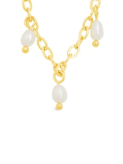 Sterling Forever Women's Dottie 14k Goldplated & Faux Pearl Necklace In Brass